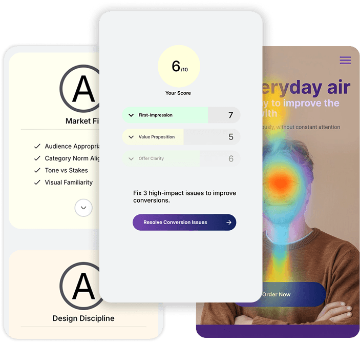 Screenshots of the Glinter UI on a smartphone